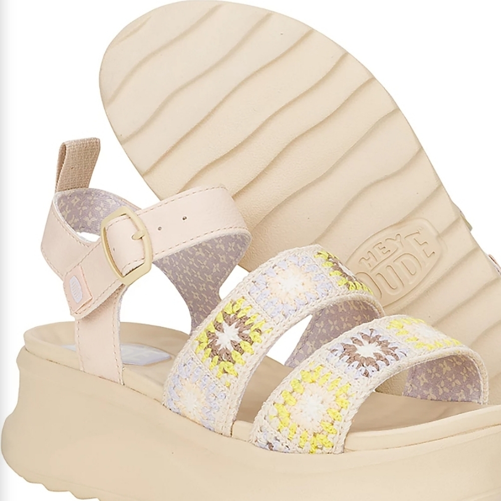 Hey Dude Women's Delray Buckle Cottage Crochet Sandals - Picture 3 of 5